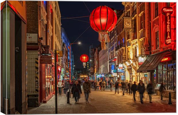 Chinatown, London at Night Canvas Print by Dave Wood