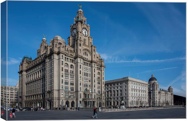  The Three Graces, Liverpool, England Canvas Print by Dave Wood