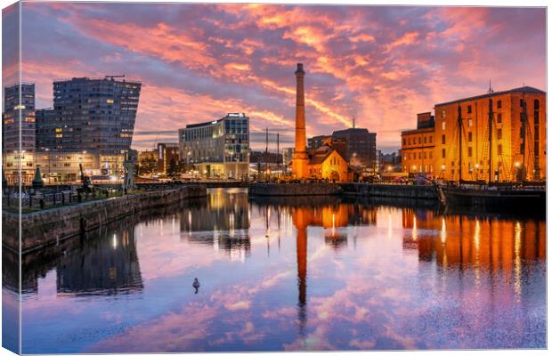 Canning Dock, Liverpool Sunrise Canvas Print by Dave Wood