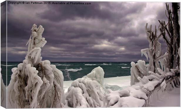 Winter Sky, Ice and Water Canvas Print by Ian Pettman