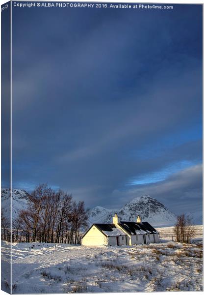  Blackrock Cottage, Glencoe, Scotland. Canvas Print by ALBA PHOTOGRAPHY