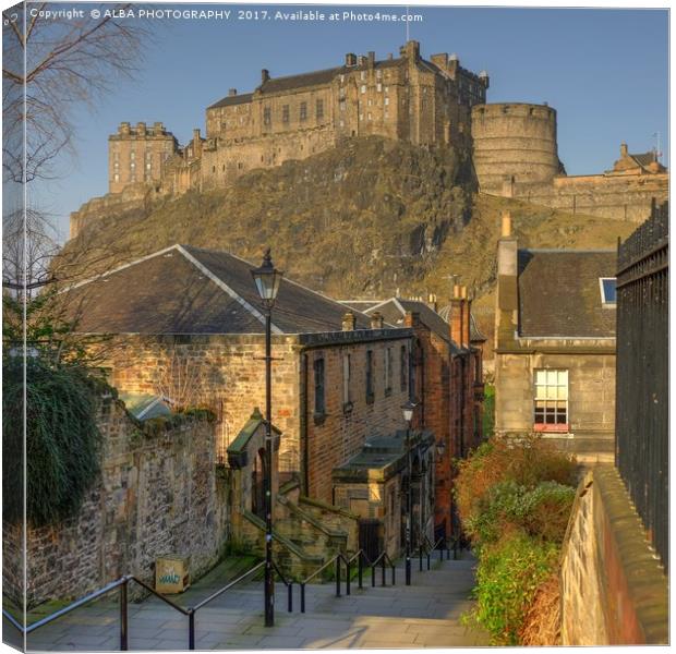 The Vennel, Brown's Place, Edinburgh, Scotland Canvas Print by ALBA PHOTOGRAPHY