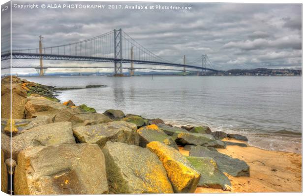 The Forth Road Bridge, South Queensferry, Scotland Canvas Print by ALBA PHOTOGRAPHY