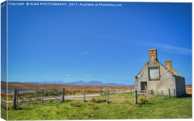 Moines Cottage, Tongue, Sutherland, Scotland. Canvas Print by ALBA PHOTOGRAPHY