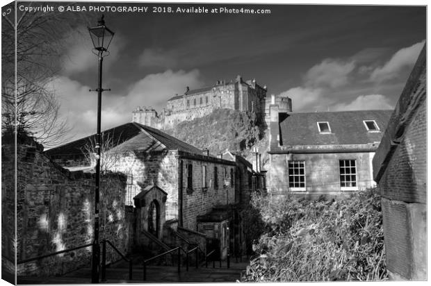 The Vennel Steps & Edinburgh Castle, Scotland  Canvas Print by ALBA PHOTOGRAPHY