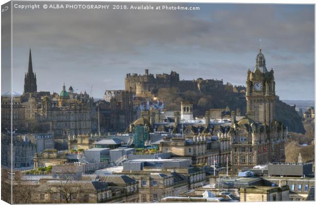 Edinburgh Castle & City Centre, Scotland Canvas Print by ALBA PHOTOGRAPHY