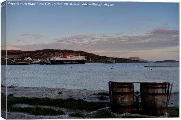 Castlebay Harbour, Isle of Barra, Outer Hebrides. Canvas Print by ALBA PHOTOGRAPHY