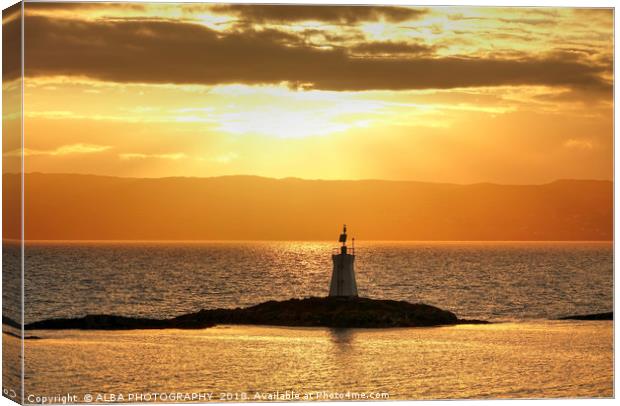 Mallaig Sunset, North West Scotland Canvas Print by ALBA PHOTOGRAPHY