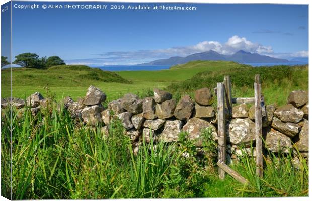 Overlooking Isle of Rum, Small Isles, Scotland Canvas Print by ALBA PHOTOGRAPHY