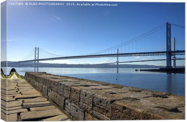 The Forth Road Bridge, South Queensferry, Scotland Canvas Print by ALBA PHOTOGRAPHY