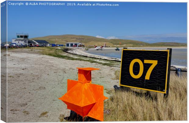 Barra Airport, Outer Hebrides, Scotland. Canvas Print by ALBA PHOTOGRAPHY