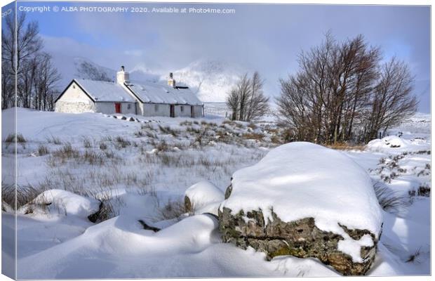 Blackrock Cottage, Glencoe, Scotland. Canvas Print by ALBA PHOTOGRAPHY