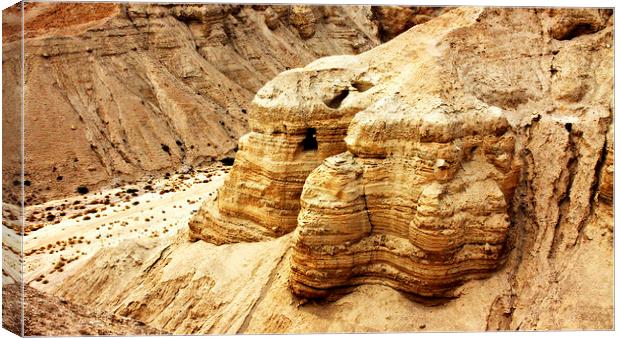 Qumran Cave #4 -- Dead Sea Scrolls Discovery Canvas Print by Stephen Stookey