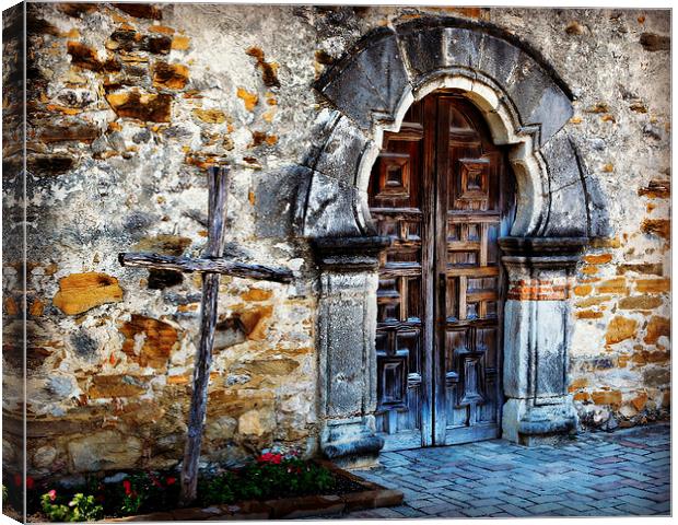 Mission Espada Entrance Canvas Print by Stephen Stookey