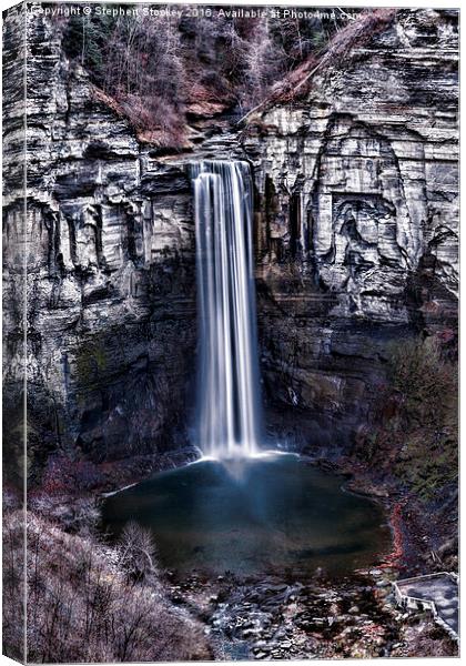  Taughannock Falls Late Autumn Canvas Print by Stephen Stookey