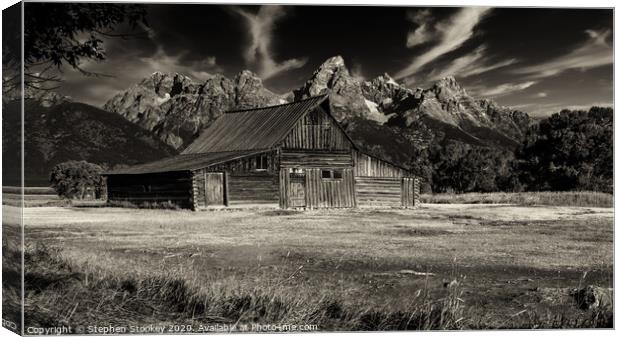 T A Moulton Barn and Tetons Canvas Print by Stephen Stookey