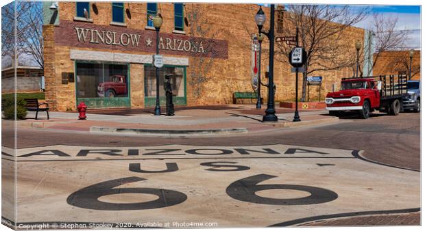 Standing on a Corner in Winslow Arizona Canvas Print by Stephen Stookey