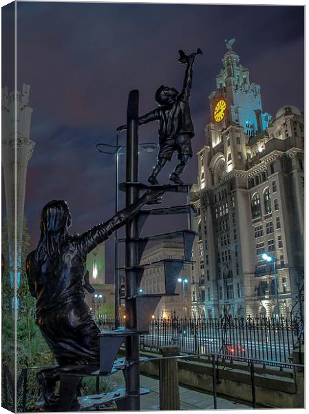 Liverboy and his bird Canvas Print by paul jones