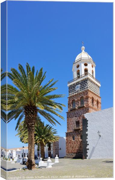 Colonial Flair in Teguise - the Old Capital of Lanzarote Canvas Print by Gisela Scheffbuch