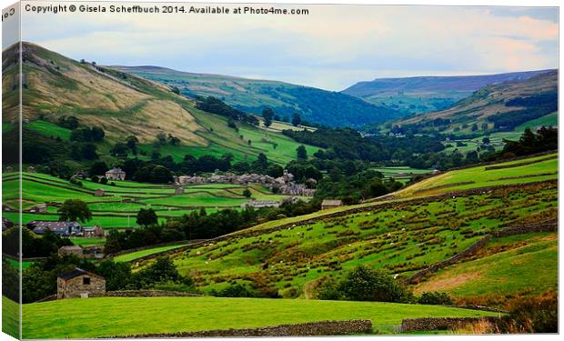  Evening Atmosphere in Swaledale Canvas Print by Gisela Scheffbuch