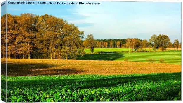  Autumnal Landscape Canvas Print by Gisela Scheffbuch