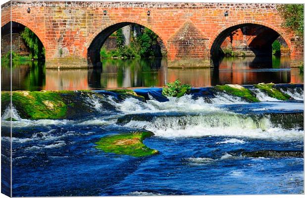  Devorgilla Bridge in Dumfries and River Nith Canvas Print by Gisela Scheffbuch