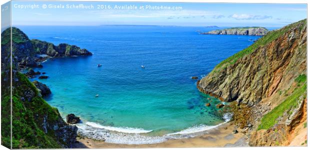 View from Sark towards Further Channel Islands Canvas Print by Gisela Scheffbuch