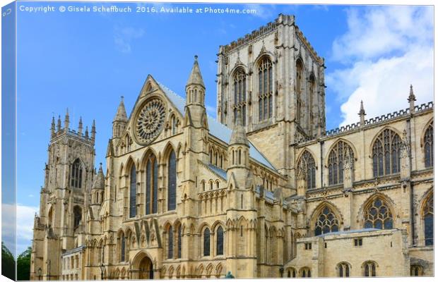 York Minster Canvas Print by Gisela Scheffbuch