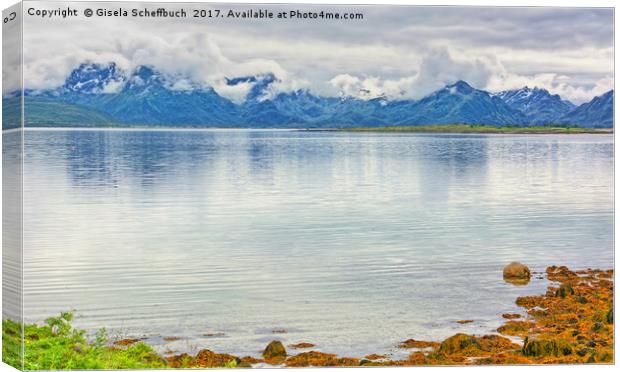 The mountains on the island of Hinnøya Canvas Print by Gisela Scheffbuch