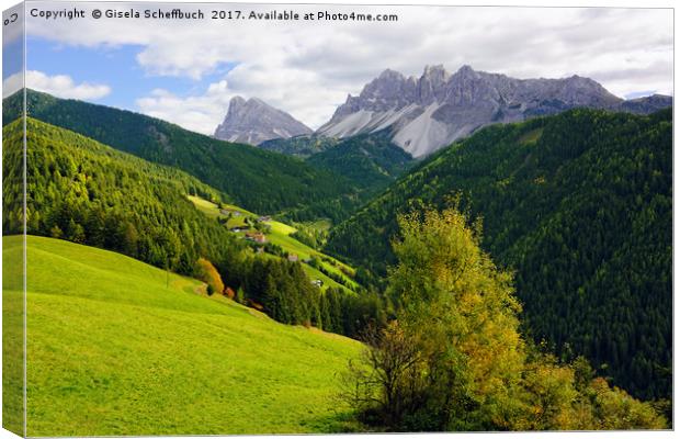 In the Valley of Afers / Eores Canvas Print by Gisela Scheffbuch