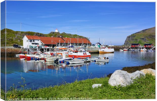 Fisherman's Idyll near the North Cape Canvas Print by Gisela Scheffbuch