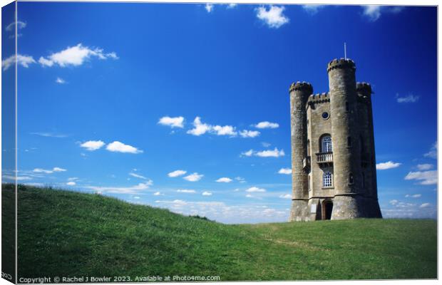 Broadway Tower with Clouds Canvas Print by RJ Bowler