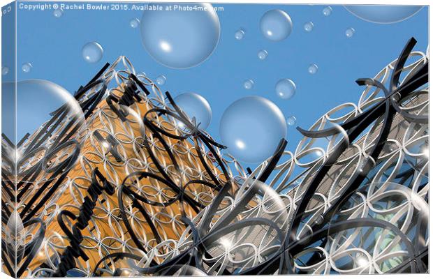 Birmingham Library with Bubbles Canvas Print by Rachel J Bowler
