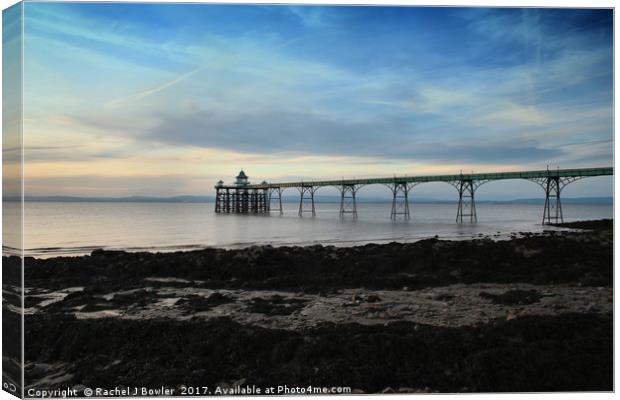 A Serene Evening at Clevedon Pier Canvas Print by RJ Bowler