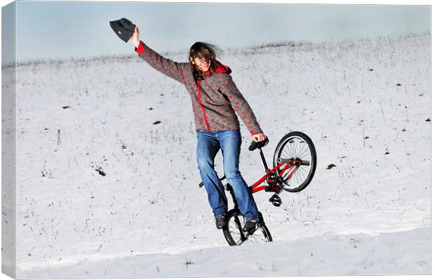 BMX Flatland in the snow Canvas Print by Matthias Hauser