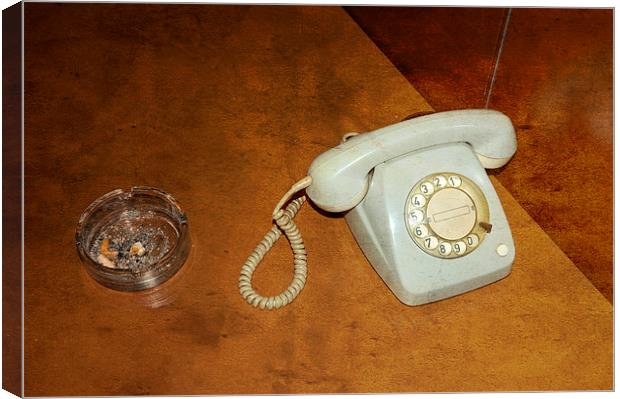Old grey rotary phone Canvas Print by Matthias Hauser