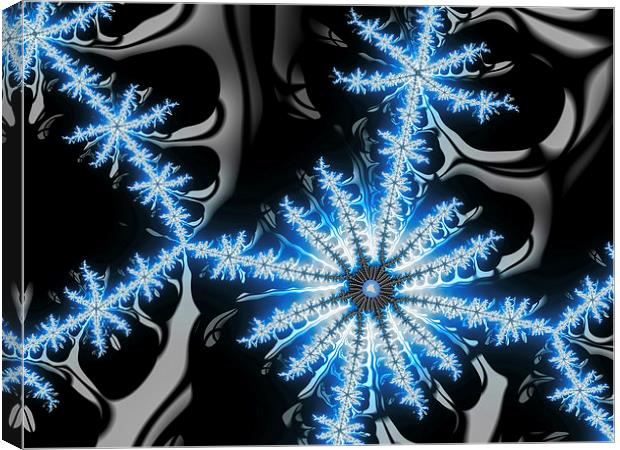Fractal Snow Or Ice Crystal Canvas Print by Matthias Hauser