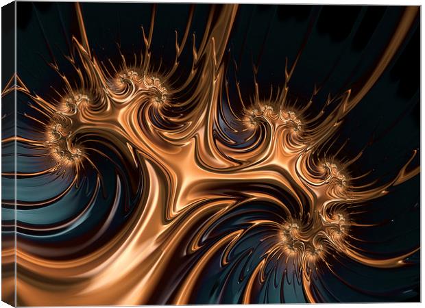 Golden abstract fractal art Canvas Print by Matthias Hauser