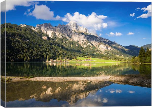 Mountain landscape Austria water reflection Canvas Print by Matthias Hauser