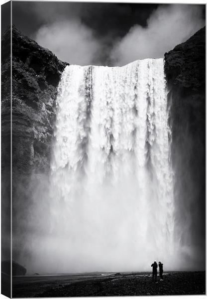  Waterfall Skogafoss Iceland black and white Canvas Print by Matthias Hauser