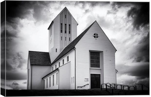  Skalholt church Iceland black and white Canvas Print by Matthias Hauser