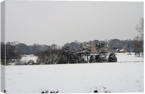 Branston Hall in winter Canvas Print by Tim  Senior