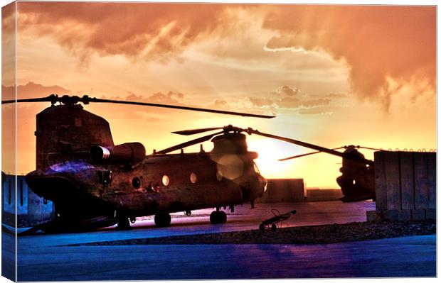 Ch47 Chinook Helicopter Aircraft Canvas Print by Heather Wise