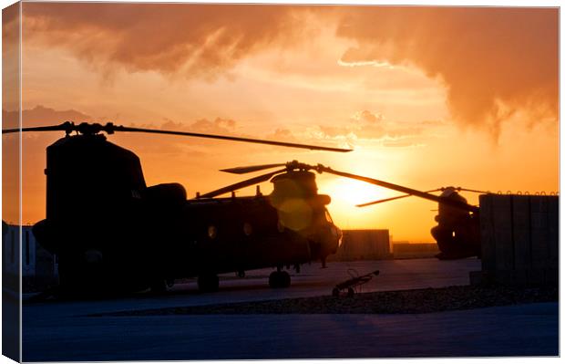 Ch47 Chinook Helicopter Aircraft Canvas Print by Heather Wise