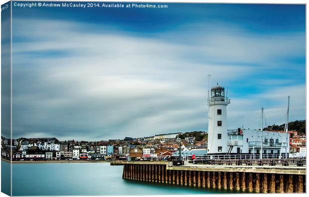  Scarborough Lighthouse Canvas Print by Andrew McCauley