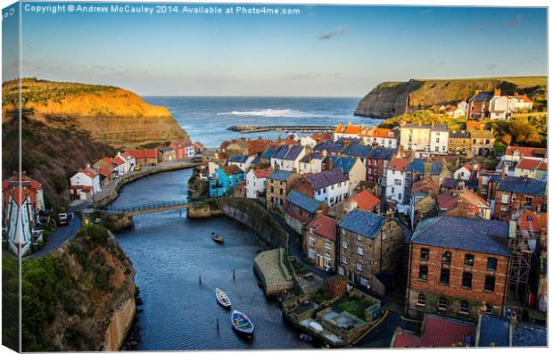  Staithes  Canvas Print by Andrew McCauley