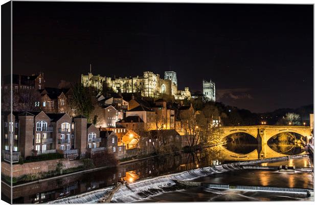  Durham Cathedral by night  Canvas Print by keith franklin