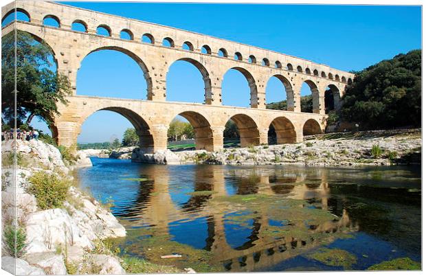 Pont du Gard, aqueduct, Languedoc, France Canvas Print by Peter Bundgaard Kris