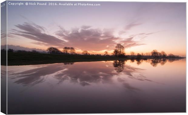 First Light on King's Sedgemoor Drain Canvas Print by Nick Pound