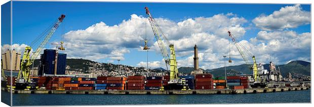 Genova Porto e lanterna Canvas Print by Cristian Budeanu